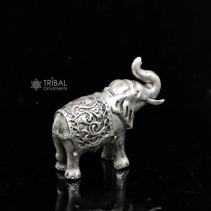 TRIBAL ORNAMENTS Necklaces Divine 925 Sterling silver Divine Elephant statues puja articles figurines best silver article for your homes wealth and prosperity art660 TRIBAL ORNAMENTS Necklaces Divine 925 Sterling silver Divine Elephant statues puja articles figurines best silver article for your homes wealth and prosperity art660