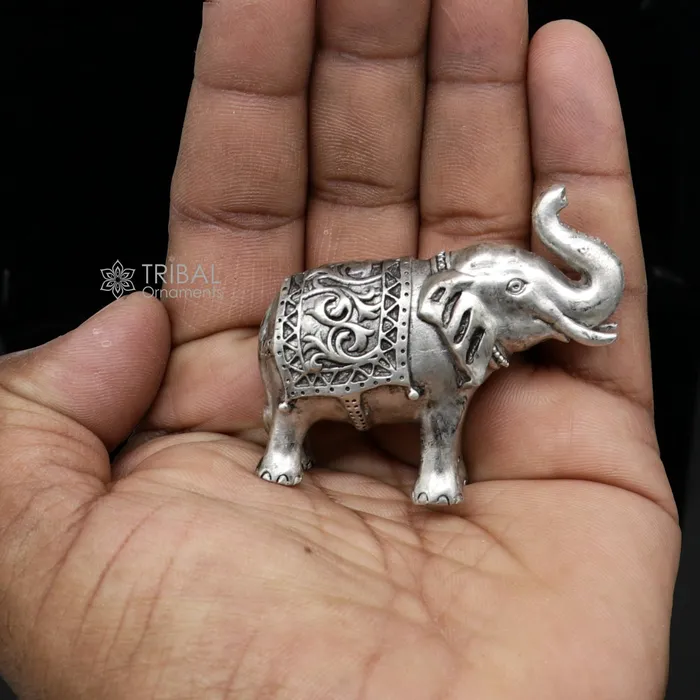 TRIBAL ORNAMENTS Necklaces Divine 925 Sterling silver Divine Elephant statues puja articles figurines best silver article for your homes wealth and prosperity art660 TRIBAL ORNAMENTS Necklaces Divine 925 Sterling silver Divine Elephant statues puja articles figurines best silver article for your homes wealth and prosperity art660