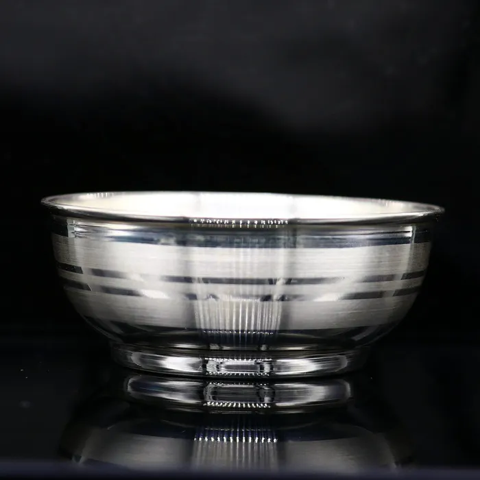 TRIBAL ORNAMENTS Rings Pure 999 fine silver bowl silver utensils from india plain high quality silver vessel silver kitchen utensils baby serving bowl sv196