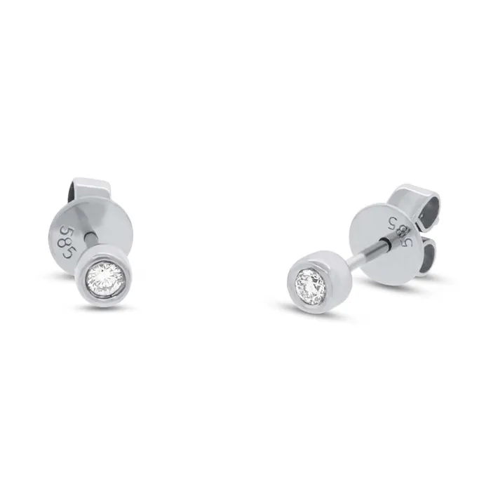 14K White Gold Diamond Stud Earrings Meierotto Jewelers Earrings