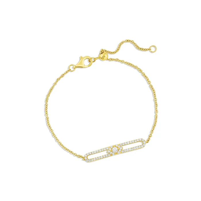 18K Yellow Gold Diamond Oval Loop Adjustable Chain Bracelet CJ Charles Jewelers Bracelets 18K Yellow Gold Diamond Oval Loop Adjustable Chain Bracelet CJ Charles Jewelers Bracelets