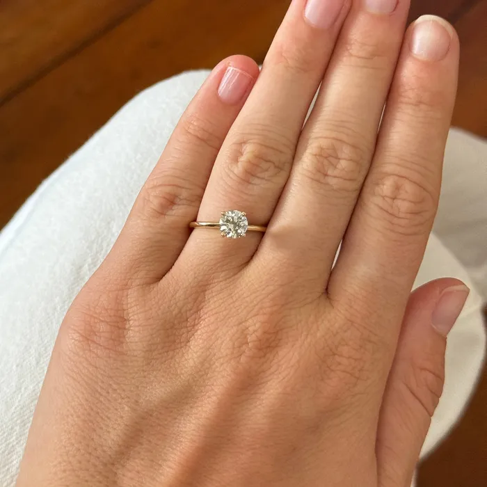 1ct J SI1 Round Diamond Solitaire 14K Yellow Gold Engagement Ring Croghans Rings