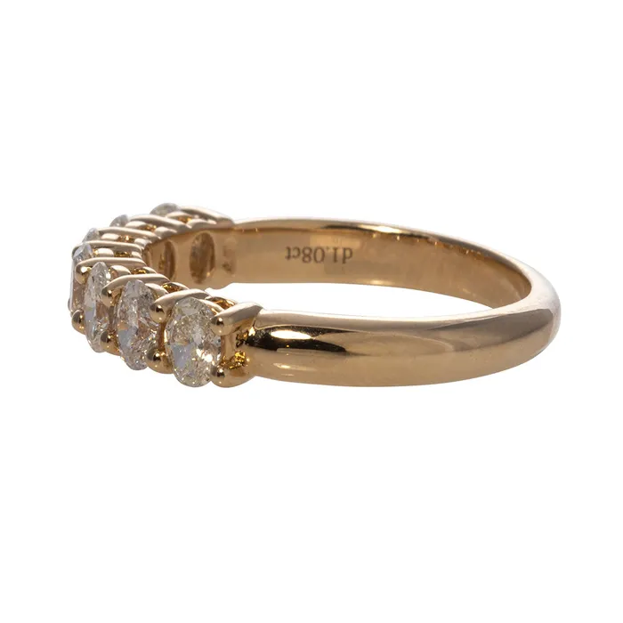 1ctw Oval Diamond 7Stone 14K Yellow Gold Band Croghans Rings