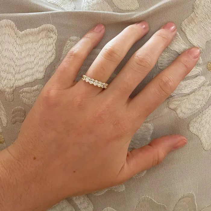 1ctw Oval Diamond 7Stone 14K Yellow Gold Band Croghans Rings