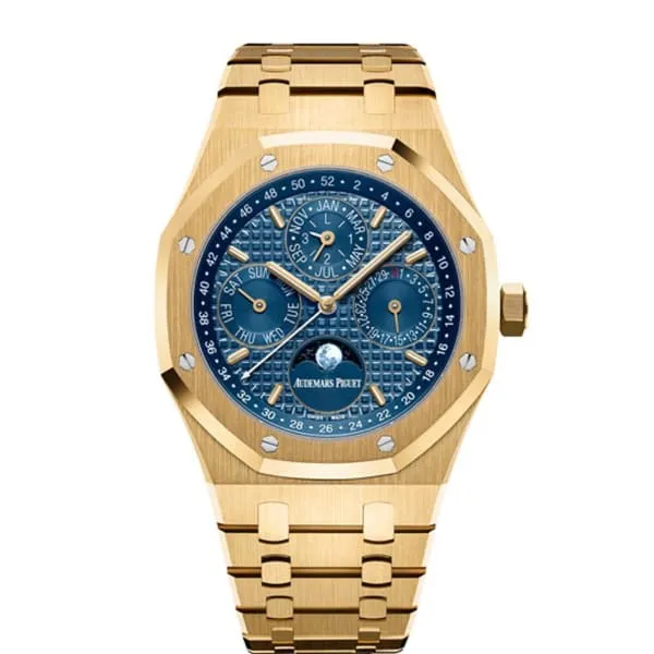 Audemars Piguet Bracelets Audemars Piguet Royal Oak Perpetual Calendar 41mm Mens Watch Ref 26574BAOO1220BA01 Blue Moonphase Dial 18K Yellow Gold Bracelet Audemars Piguet Bracelets Audemars Piguet Royal Oak Perpetual Calendar 41mm Mens Watch Ref 26574BAOO1220BA01 Blue Moonphase Dial 18K Yellow Gold Bracelet
