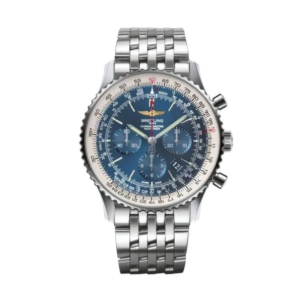 Bracelets Breitling Breitling Navitimer 46mm Watch Ref AB012721C889 Blue Chronograph Dial Stainless Steel Bracelet