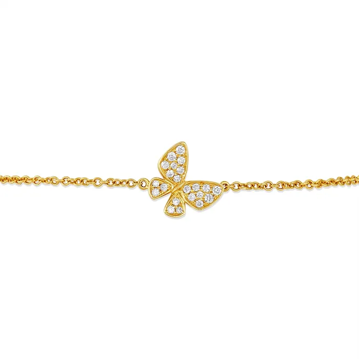 Bracelets Meierotto Jewelers 18K Yellow Gold Diamond Butterfly Adjustable Bracelet Bracelets Meierotto Jewelers 18K Yellow Gold Diamond Butterfly Adjustable Bracelet