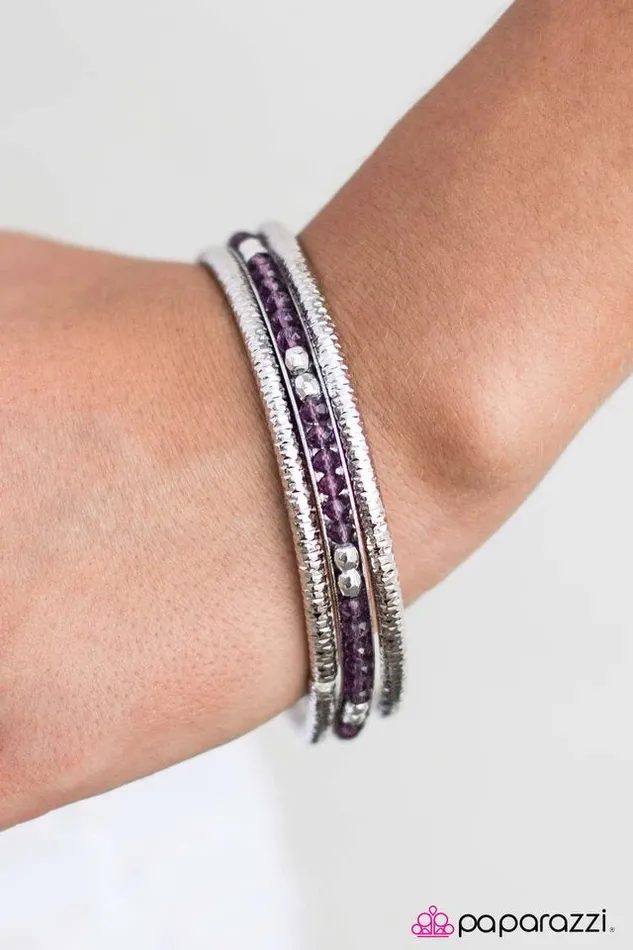 Bracelets Paparazzi Bracelet GLAM On Purple Paparazzi Jewelry