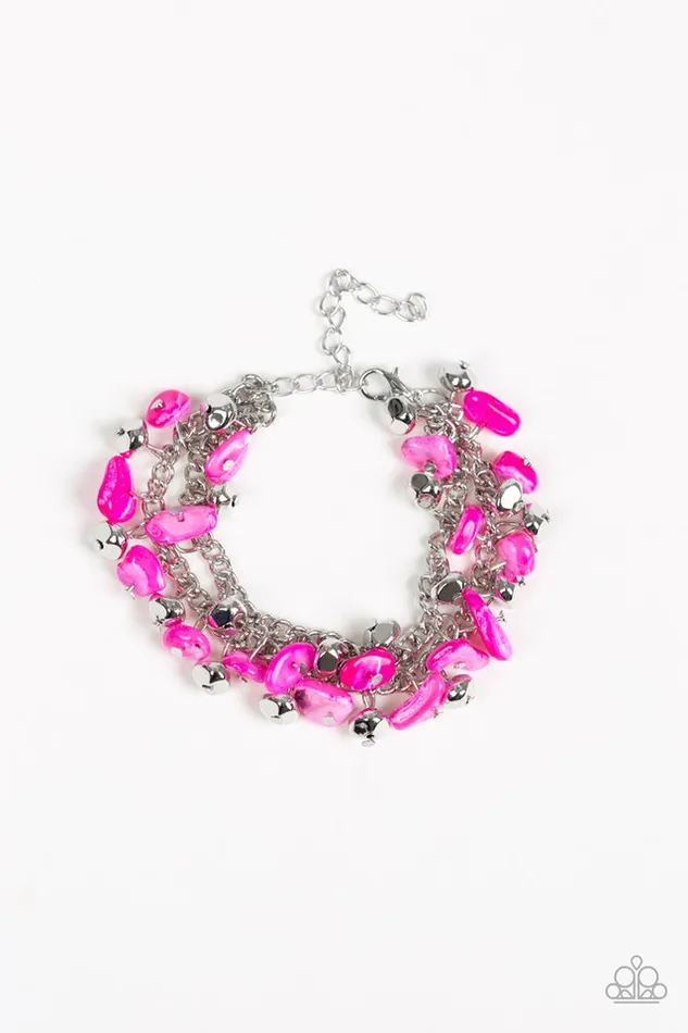Bracelets Paparazzi Bracelet Plentiful Pebbles Pink Paparazzi Jewelry