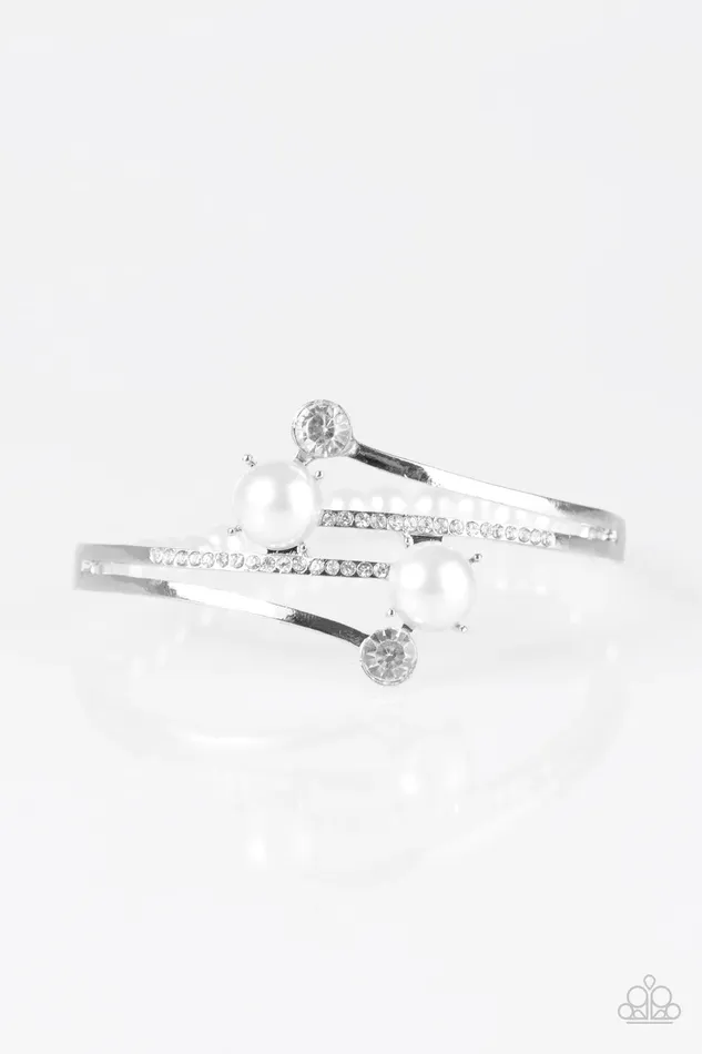 Bracelets Paparazzi Jewelry Paparazzi Bracelet Can Only Go UPSCALE White