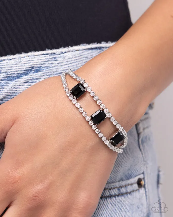 Bracelets Paparazzi Jewelry Paparazzi Bracelet Embedded Elegance Black