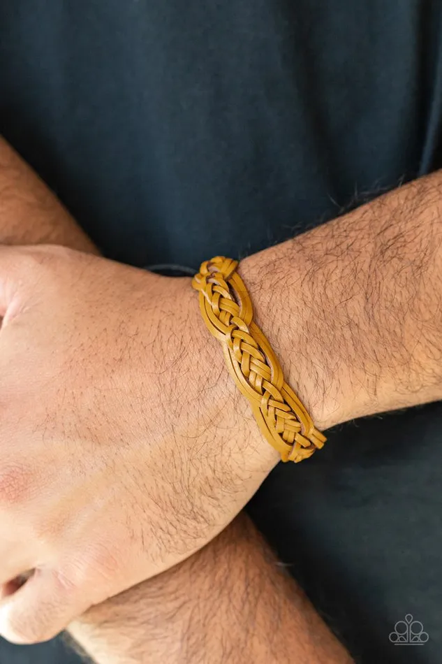 Bracelets Paparazzi Jewelry Paparazzi Bracelet Too Close To HOMESPUN Yellow