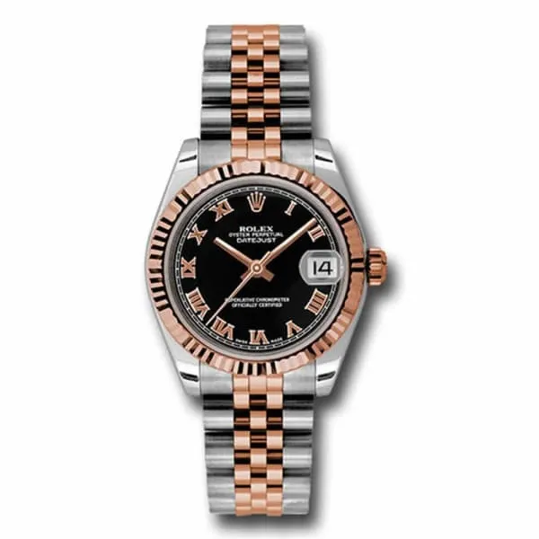 Bracelets Rolex Datejust 31mm Ref 178271 bkrj Black Roman Dial Two Tone Stainless Steel 18K Rose Gold Jubilee Bracelet Womens Watch Rolex Bracelets Rolex Datejust 31mm Ref 178271 bkrj Black Roman Dial Two Tone Stainless Steel 18K Rose Gold Jubilee Bracelet Womens Watch Rolex