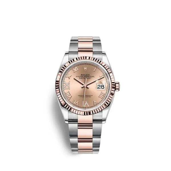 Bracelets Rolex Rolex Datejust 36mm Ref 1262310028 Rose Roman Diamond Dial Two Tone Stainless Steel 18K Rose Gold Oyster Bracelet Watch Bracelets Rolex Rolex Datejust 36mm Ref 1262310028 Rose Roman Diamond Dial Two Tone Stainless Steel 18K Rose Gold Oyster Bracelet Watch