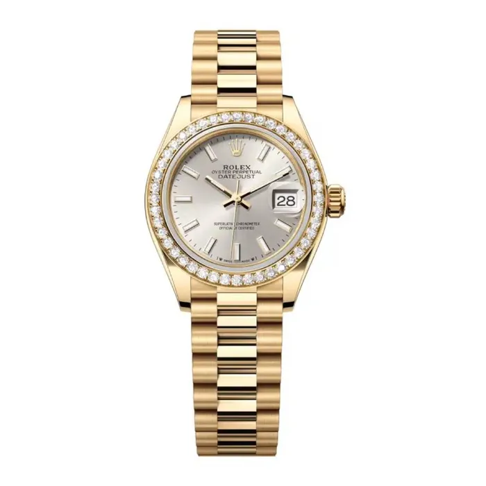 Bracelets Rolex Rolex Lady Datejust 28mm Ref 279138rbr0005 Silver Dial 18K Yellow Gold President Bracelet Womens Watch Bracelets Rolex Rolex Lady Datejust 28mm Ref 279138rbr0005 Silver Dial 18K Yellow Gold President Bracelet Womens Watch