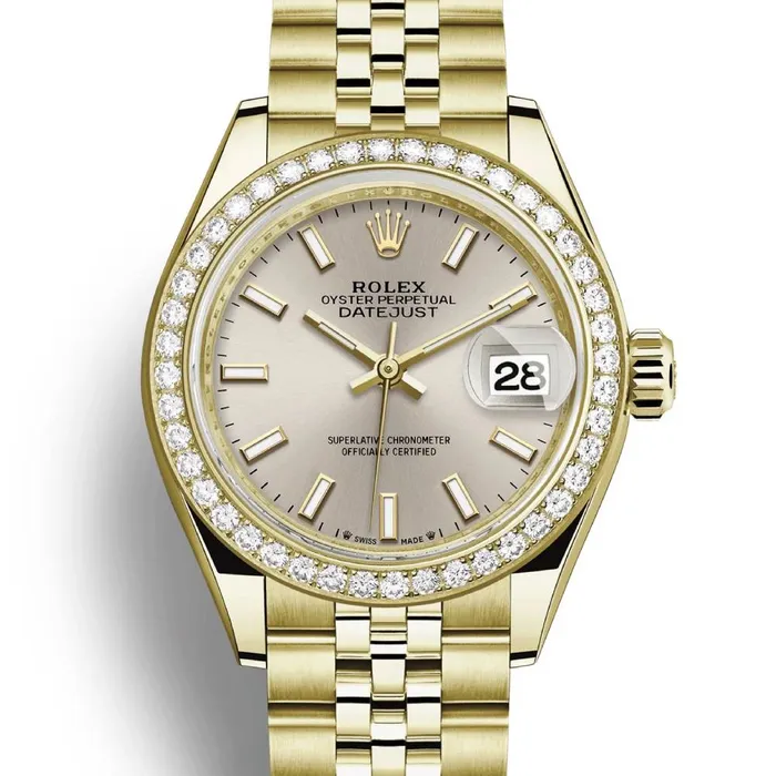 Bracelets Rolex Rolex Lady Datejust 28mm Ref 279138rbr0012 Silver Dial 18K Yellow Gold Jubilee Bracelet Womens Watch