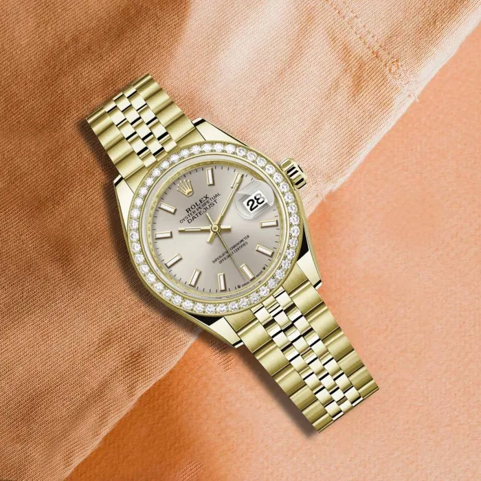 Bracelets Rolex Rolex Lady Datejust 28mm Ref 279138rbr0012 Silver Dial 18K Yellow Gold Jubilee Bracelet Womens Watch
