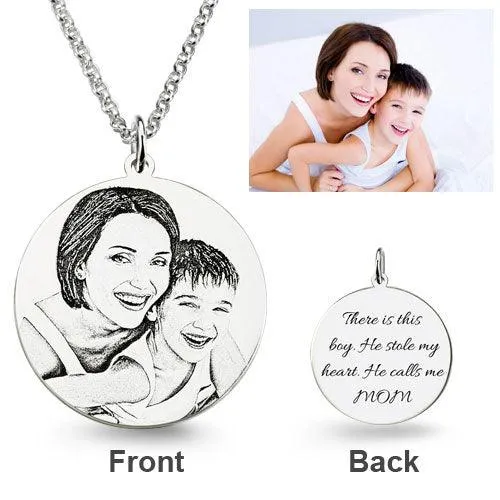 Custom Photo Engraved Necklace in Sterling Silver Ideal for Mothers and Pet Memorials Belbren Necklaces Custom Photo Engraved Necklace in Sterling Silver Ideal for Mothers and Pet Memorials Belbren Necklaces