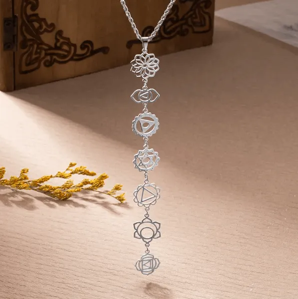 Dainty 7 Chakra Pendant Necklace Spiritual Energy Jewelry Healing Necklace Perfect Gift for YogaReiki and Boho Lovers Belbren Necklaces
