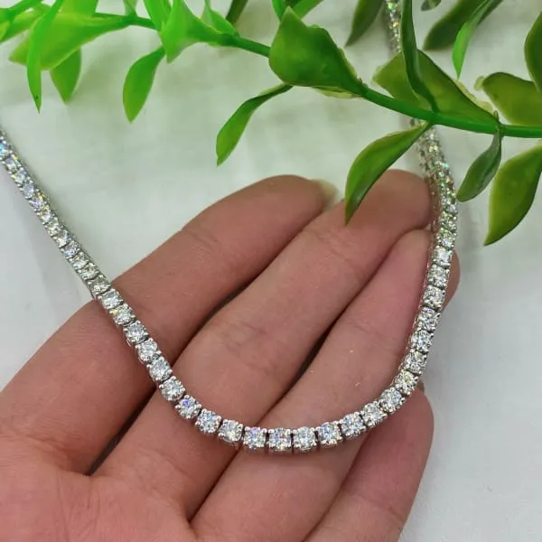 Diamond Source NYC Necklaces 14k White Gold Tennis Necklace with approx 1300ct Diamonds NEC3300