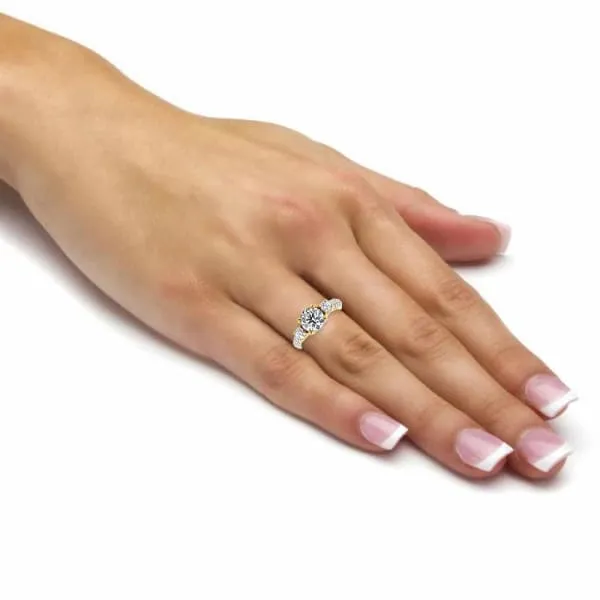 Diamond Source NYC Rings Unique 3 Stone Engagement Ring Set in 18K Yellow Gold 306ct tw Round Brilliant Natural Diamonds