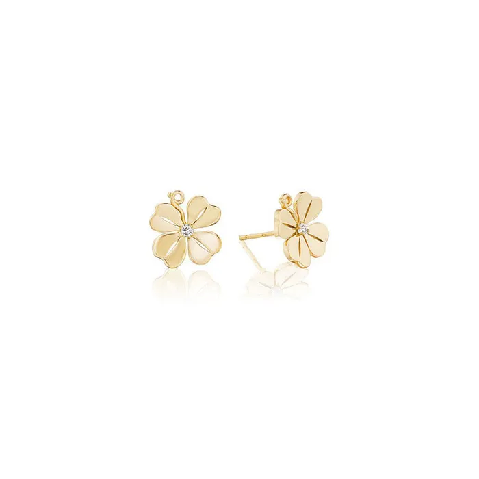 Earrings Aurelia Demark Aurelia Demark 18K Gold Small Four Leaf Clover Earrings Earrings Aurelia Demark Aurelia Demark 18K Gold Small Four Leaf Clover Earrings