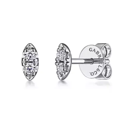 Earrings Gabriel Co 14K White Gold Diamond Stud Earrings Marquise Design