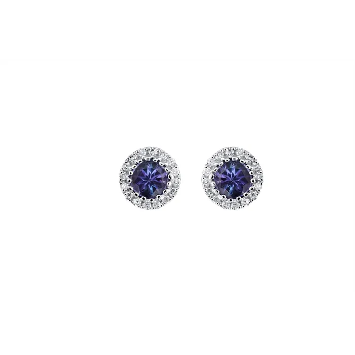 Earrings Meierotto Jewelers 14K White Gold Diamond and Tanzanite Stud Earrings Earrings Meierotto Jewelers 14K White Gold Diamond and Tanzanite Stud Earrings