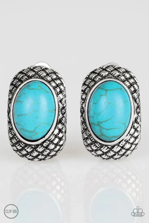 Earrings Paparazzi Earring Bedrock Bombshell Blue Paparazzi Jewelry