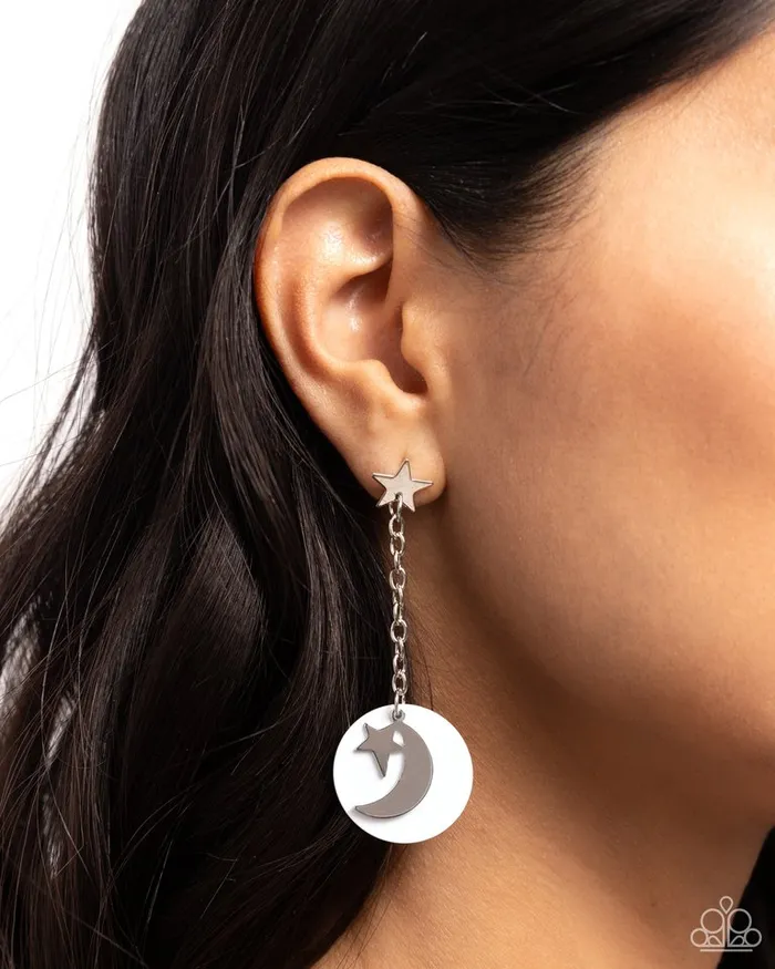 Earrings Paparazzi Earring Celestial Change White Paparazzi Jewelry