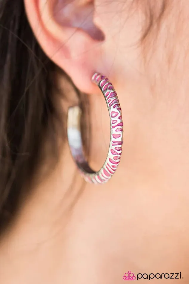 Earrings Paparazzi Earring Colorful Chaos Pink Paparazzi Jewelry