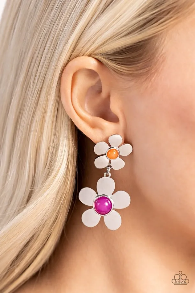 Earrings Paparazzi Earring Fashionable Florals Pink Paparazzi Jewelry
