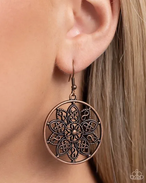 Earrings Paparazzi Earring Garden Allure Copper Paparazzi Jewelry