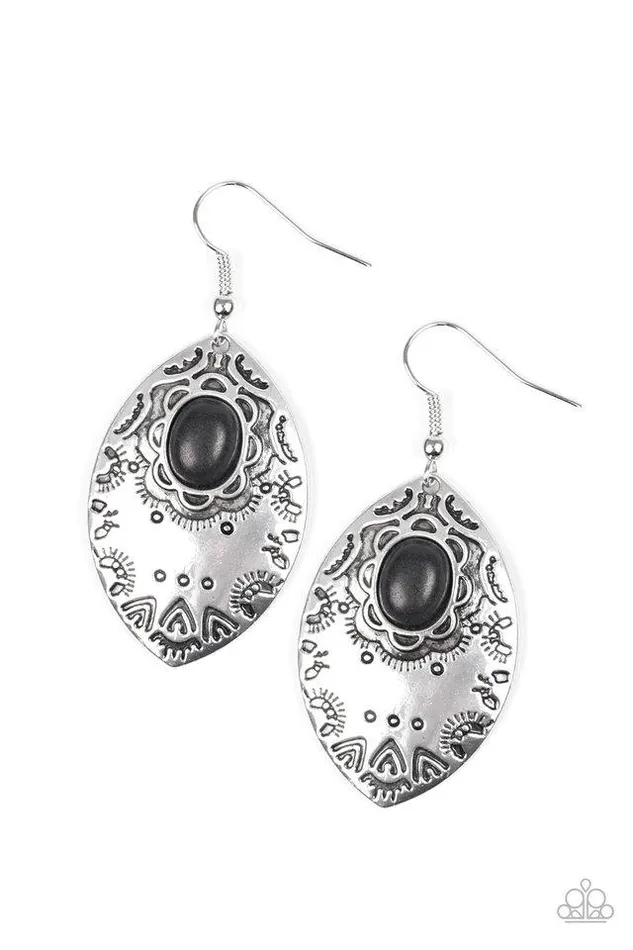 Earrings Paparazzi Earring Mountain Montage Black Paparazzi Jewelry