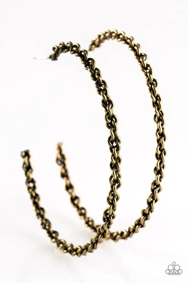Earrings Paparazzi Earring Street Smart Brass Paparazzi Jewelry