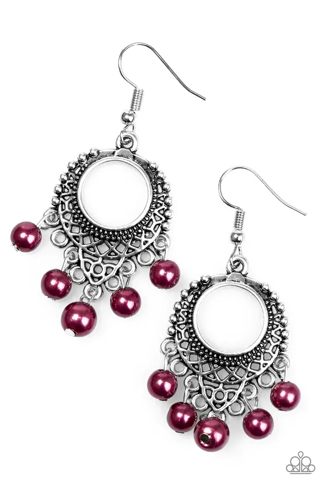 Earrings Paparazzi Earring Uncatchable Purple Paparazzi Jewelry