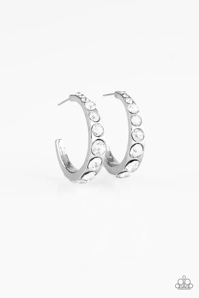 Earrings Paparazzi Earring Welcome To Glam Town White Paparazzi Jewelry