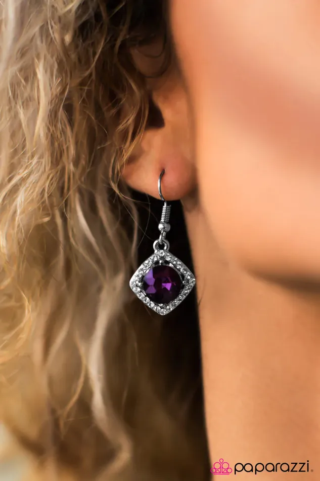 Earrings Paparazzi Jewelry Paparazzi Earring A Toast To The Bride and Groom Purple