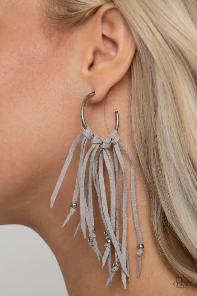 Earrings Paparazzi Jewelry Paparazzi Earring No Place Like HOMESPUN Silver