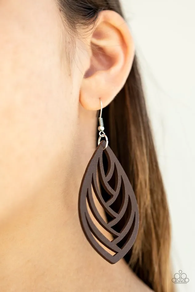 Earrings Paparazzi Jewelry Paparazzi Earring Out of the Woodwork Brown