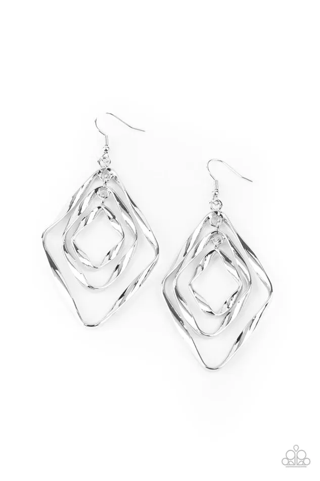 Earrings Paparazzi Jewelry Paparazzi Earring Retro Resplendence Silver Earrings Paparazzi Jewelry Paparazzi Earring Retro Resplendence Silver