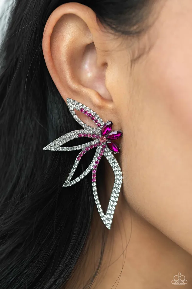 Earrings Paparazzi Jewelry Paparazzi Earring Twinkling Tulip Pink