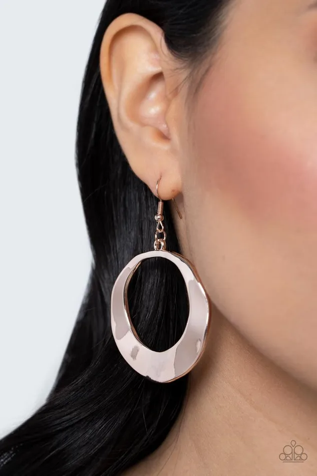 Earrings Paparazzi Jewelry Paparazzi Earring Urban Eclipse Rose Gold