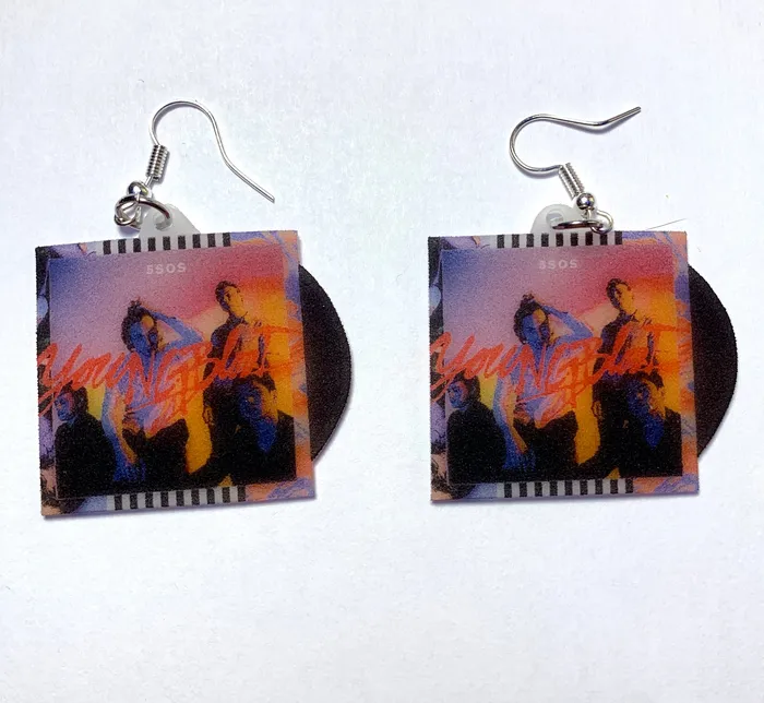 Earrings Sam Makes Things 5SOS Youngblood Vinyl Album Handmade Earrings