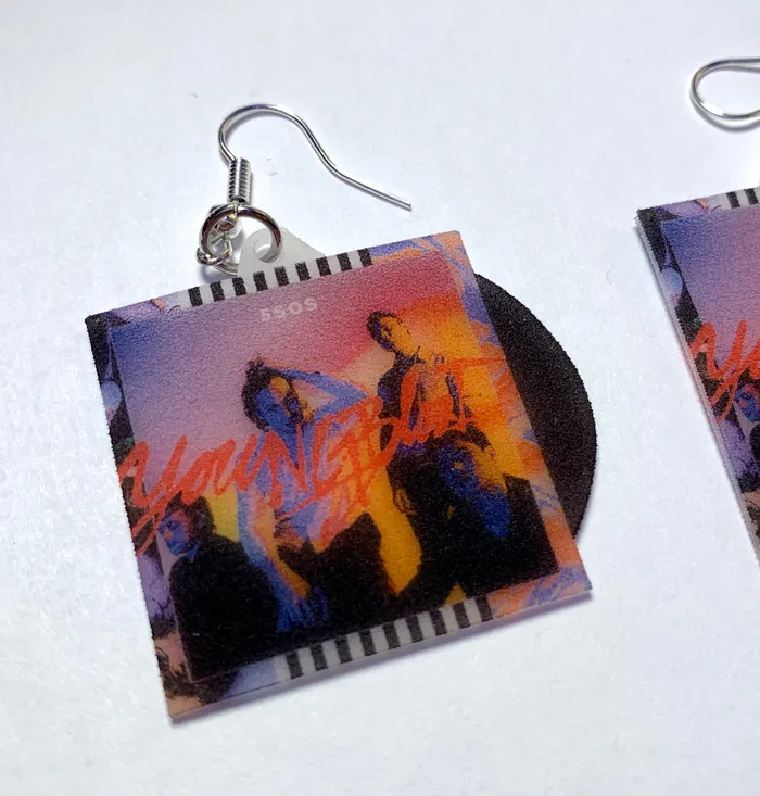 Earrings Sam Makes Things 5SOS Youngblood Vinyl Album Handmade Earrings