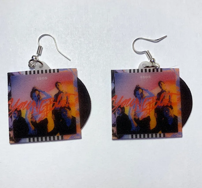 Earrings Sam Makes Things 5SOS Youngblood Vinyl Album Handmade Earrings