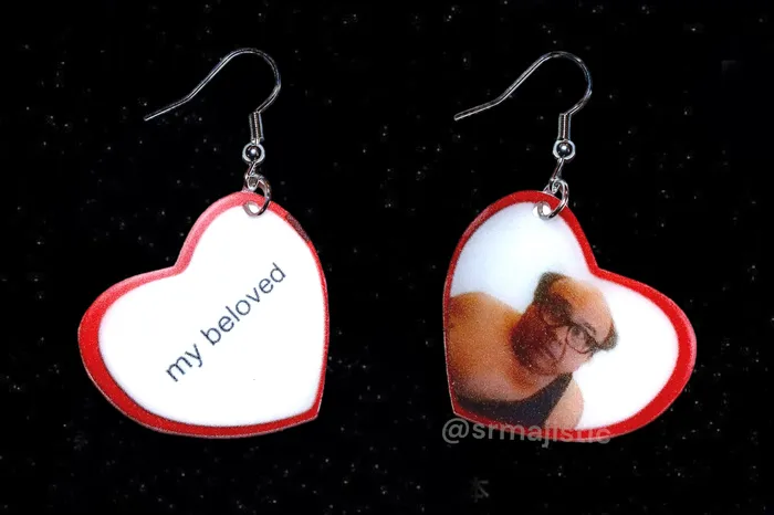 Earrings Sam Makes Things Danny DeVito Trash Man My Beloved Character Locket Heart 2D detailed Handmade Earrings Earrings Sam Makes Things Danny DeVito Trash Man My Beloved Character Locket Heart 2D detailed Handmade Earrings