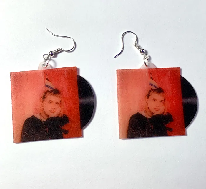 Earrings Sam Makes Things Frances Forever Space Girl Vinyl Single Handmade Earrings