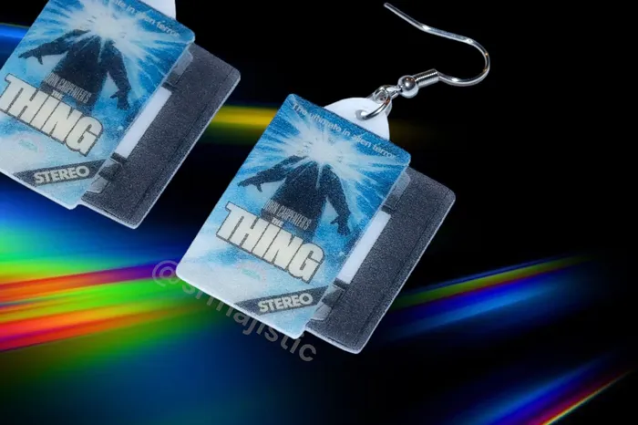 Earrings Sam Makes Things The Thing 1982 VHS 2D detailed Handmade Earrings