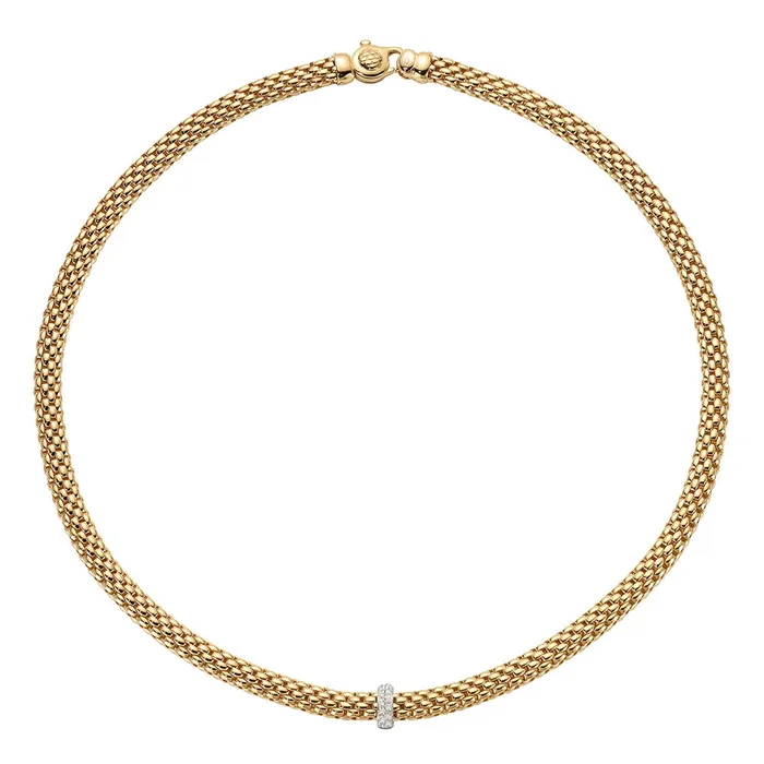 FOPE 18K Yellow Gold Vendome CollectionDiamond Necklace 17 inch FOPE Necklaces FOPE 18K Yellow Gold Vendome CollectionDiamond Necklace 17 inch FOPE Necklaces